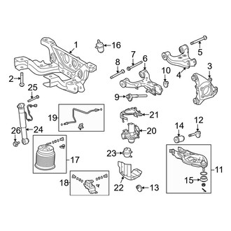 Toyota OE - Rear Suspension - Suspension Components (With Air Suspension), (Platinum)