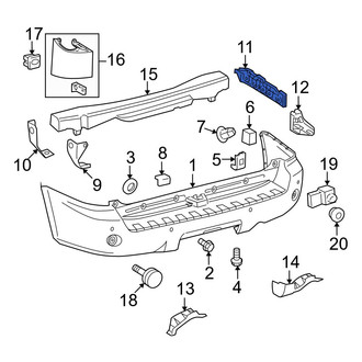 Toyota OE - Rear Right Upper Bumper Guide