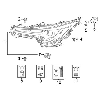 Toyota OE - Front Lamps - Headlamp Components (Japan Built), (Sedan)