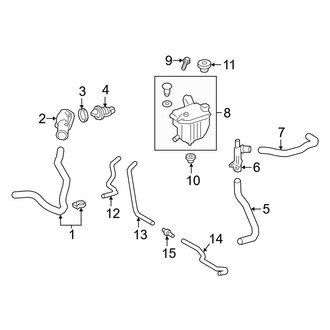 Toyota OE - Cooling - Radiator & Components (Reservoir & Hoses), (L / LE / XLE)