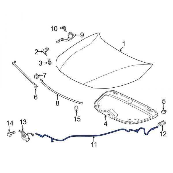 Toyota OE 5363002380 - Front Hood Release Cable