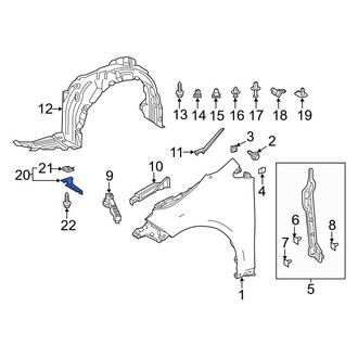Toyota OE - Front Right Fender Liner Extension
