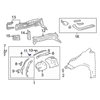 Toyota OE - Front Right Fender Rail Bracket
