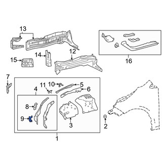 Toyota OE - Front Right Fender Rail Reinforcement
