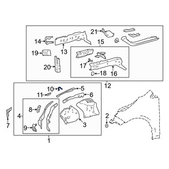 Toyota OE - Rear Right Fender Rail Bracket