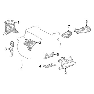 Toyota OE - Engine / Transaxle - Engine & Transmission Mounting (SE / SE Nightshade / XSE Automatic CVT Tr)