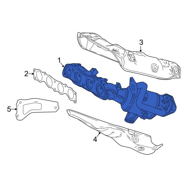 Catalytic Converter with Integrated Exhaust Manifold