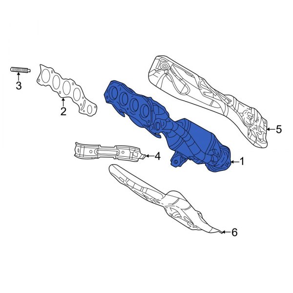 Catalytic Converter with Integrated Exhaust Manifold