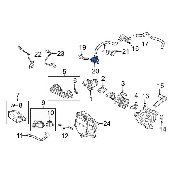 Toyota OE 2586024040 Exhaust Gas Recirculation (EGR) Vacuum Delay Valve