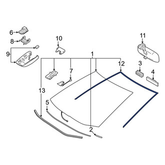 Toyota OE - Front Upper Windshield Molding