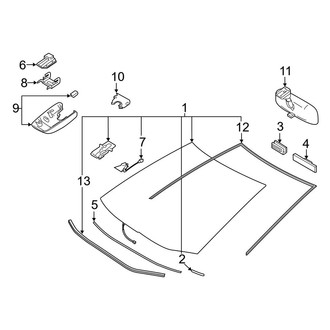 Toyota OE - Windshield - Glass (USA Built), (Sedan)