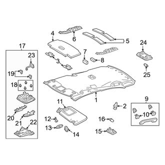 Toyota OE - Roof - Interior Trim (USA Built, W/O Sunroof)