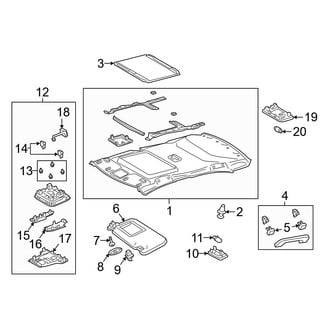 Toyota OE - Roof - Interior Trim (USA Built, With Sunroof), (Sedan)