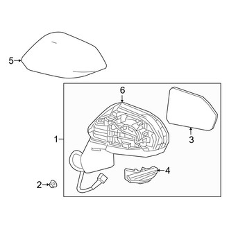 Toyota OE - Front Door - Outside Mirrors (USA Built), (Sedan)