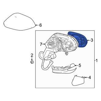 Toyota OE - Front Right Door Mirror Glass