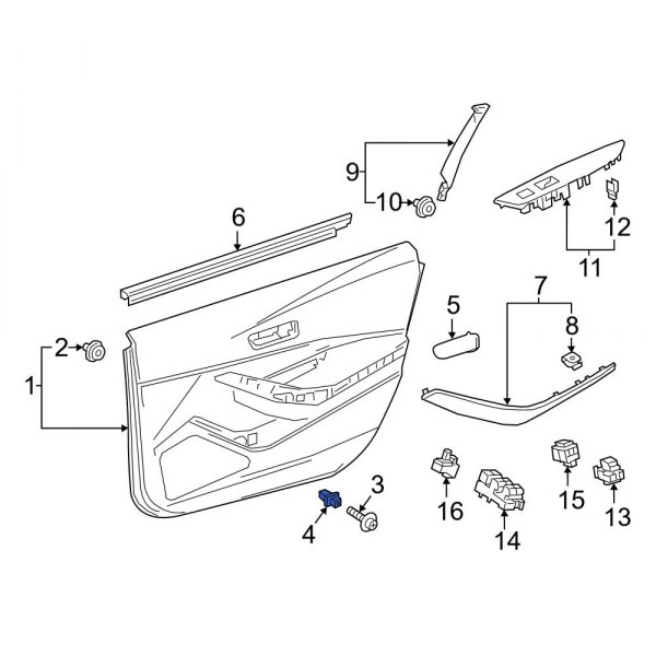 Door Interior Trim Panel Grommet