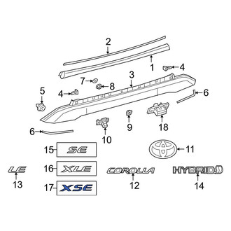 Toyota OE - Rear Deck Lid Emblem
