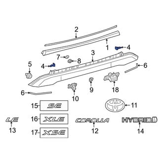 Toyota OE - Deck Lid Finish Panel Clip