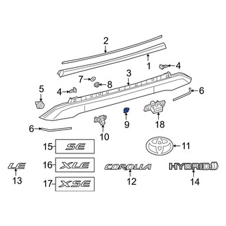 Toyota OE - Liftgate Finish Panel Nut