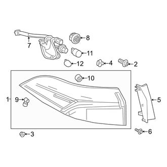 Toyota OE - Rear Lamps - Combination Lamps (Japan Built, W/O Smoked Sport Trim), (Hybrid LE / L / LE / SE / SE Nightshade / XLE / XSE)