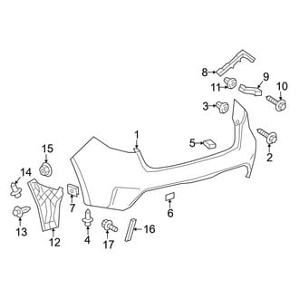 Toyota OE - Rear Bumper - Bumper & Components (Upper Components), (Sedan)