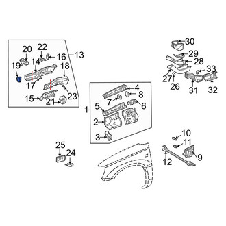 Toyota OE - Front Left Bumper Impact Bar Bracket