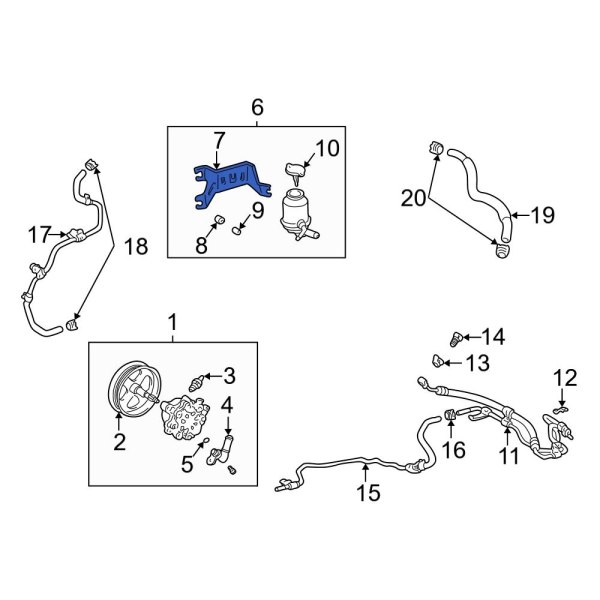 Power Steering Pump Reservoir Bracket