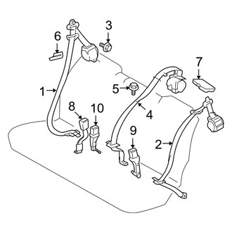 Toyota OE - Restraint Systems - Second Row Seat Belts (With 7 Passenger Option)