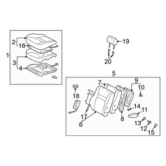 Toyota OE - Seats & Tracks - Front Seat Components (Passenger Seat)