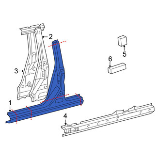 Toyota OE - Left Body B-Pillar and Rocker Panel