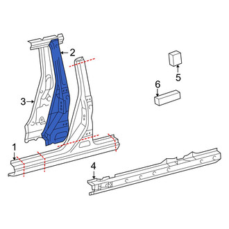 Toyota OE - Left Body B-Pillar Reinforcement