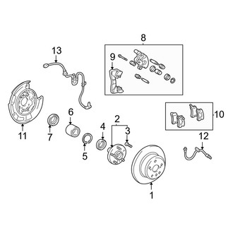 Toyota OE - Rear Suspension - Brake Components (Base / Limited / Sport AWD)