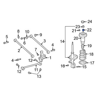 Toyota OE - Rear Suspension Shock Absorber & Strut Mount Bushing