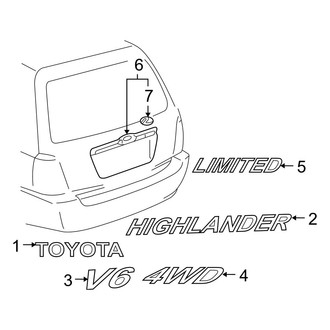 Toyota OE - Lift Gate - Exterior Trim