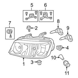Toyota OE - Front Lamps - Headlamp Components