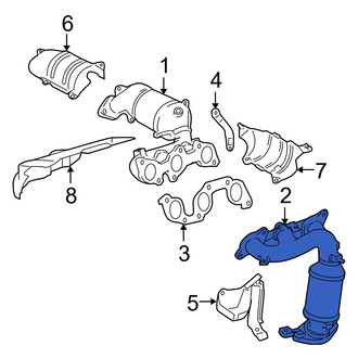 Toyota OE - Left Catalytic Converter with Integrated Exhaust Manifold