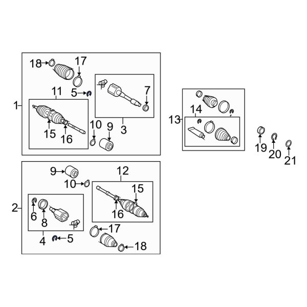 Toyota OE 4342508040 Front Inner CV Joint Retaining Ring