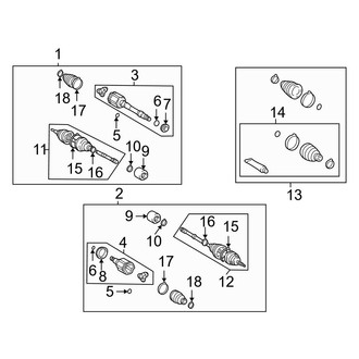 Toyota OE - Front Suspension - Drive Axles (AWD 3.3L)