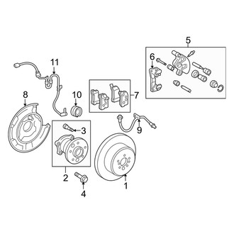 Toyota OE - Rear Suspension - Brake Components (Hybrid / Hybrid Limited FWD)
