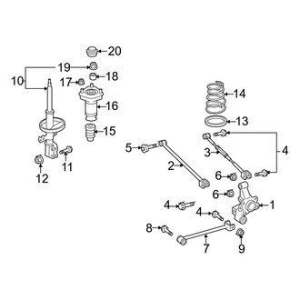 Toyota OE - Rear Suspension - Suspension Components (AWD FULL HYBRID EV-GAS (FHEV))