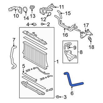 Toyota OE - Upper Radiator Coolant Hose