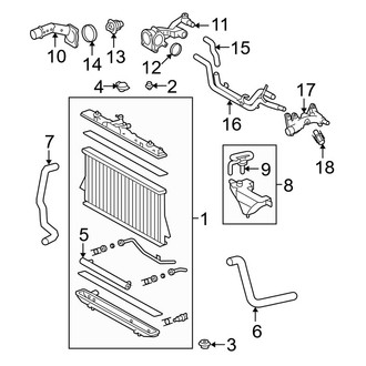 Toyota OE - Cooling - Radiator & Components (USA Built), (3.5L)