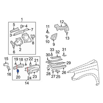 Toyota OE - Front Right Bumper Impact Bar Bracket