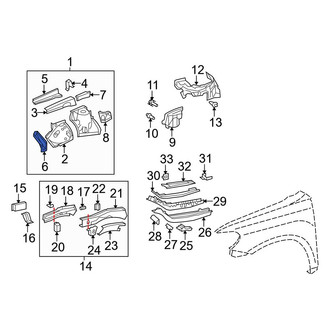 Toyota OE - Front Right Fender Gusset