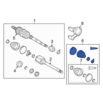 Toyota OE - Front Left Inner CV Joint Boot Kit