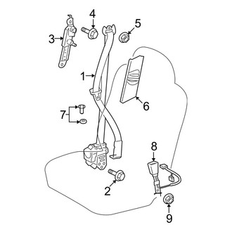 Toyota OE - Restraint Systems - Front Seat Belts (USA Built)