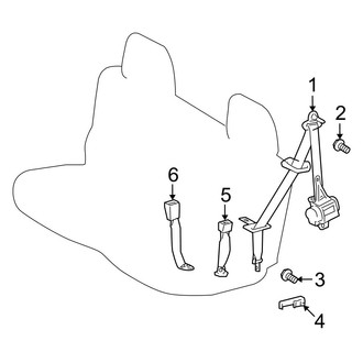 Toyota OE - Restraint Systems - Third Row Seat Belts (USA Built), (2.7L / 3.5L)