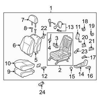 Toyota OE - Seats & Tracks - Driver Seat Components (Japan Built, Manual), (3.5L)