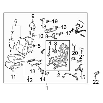 Toyota OE - Seats & Tracks - Passenger Seat Components (Japan Built, Power), (3.5L)
