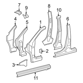 Toyota OE - Pillars, Rocker & Floor - Center Pillar & Rocker (Japan Built), (3.5L)